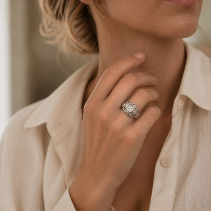 Bague en Argent Premium avec Cristaux