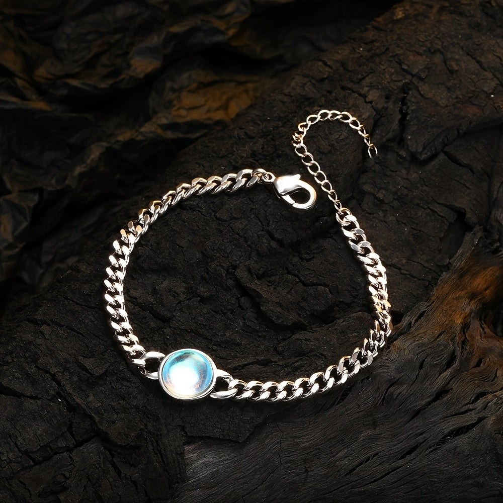 Bracelet personnalisé en argent et pierre de lune