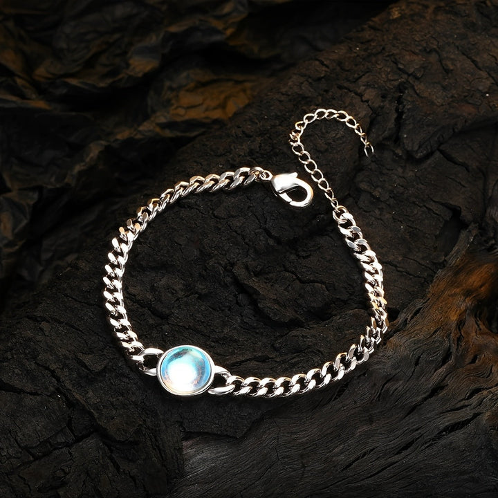 Bracelet personnalisé en argent et pierre de lune