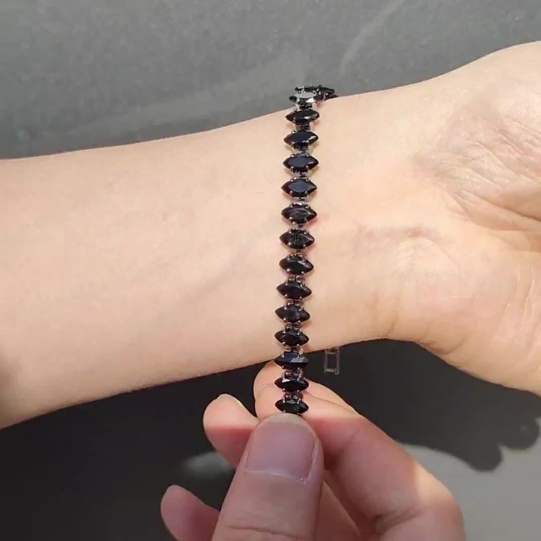 Bracelet en Onyx Déclaration Gothique