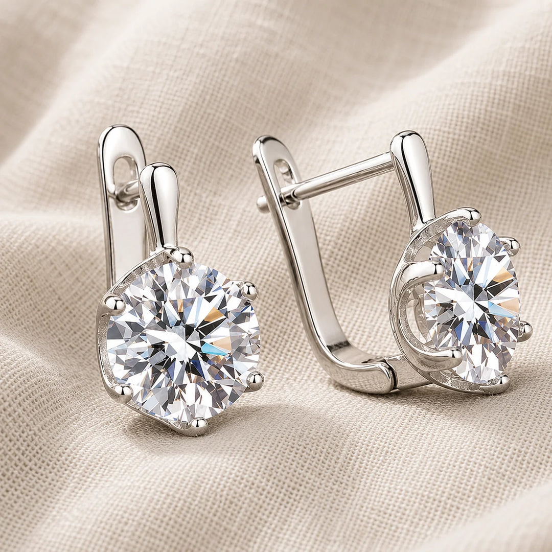 Vintage Silver Zirconia Earrings
