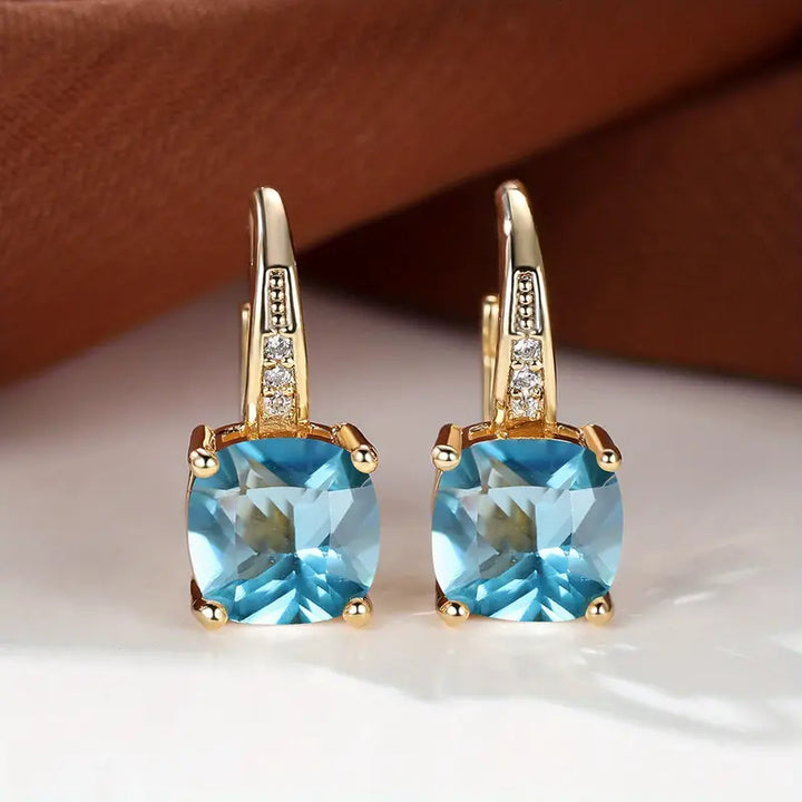 Mystical Stone Hoop Earrings | Gold