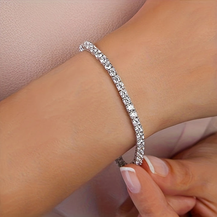 Bracelet de tennis en cristal or blanc