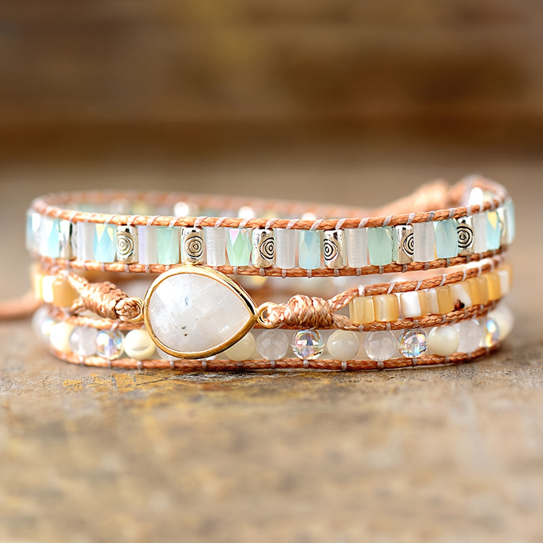 Bracelet Divin en Pierre de Lune Déesse