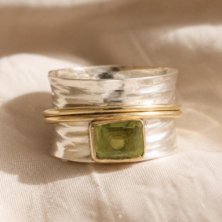 Bague Vintage à Large Visage Bi-Ton