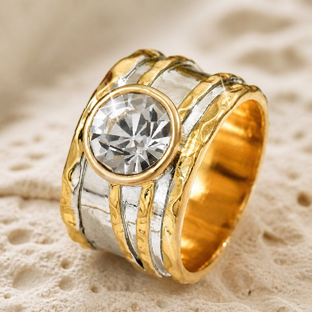 Bague Large Bicolore Éclatante