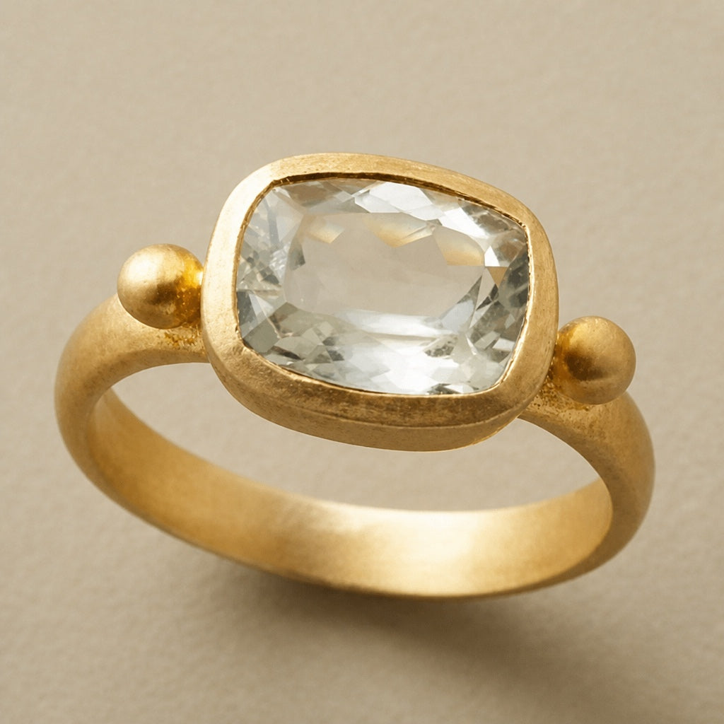 Bague Déclaration avec Incrustation Mate