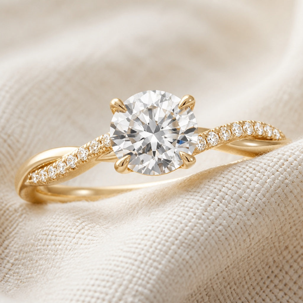 Bague Éternité en Diamant Torsadé
