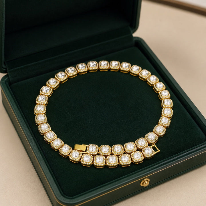 Collier de Tennis Aura en Or Doré