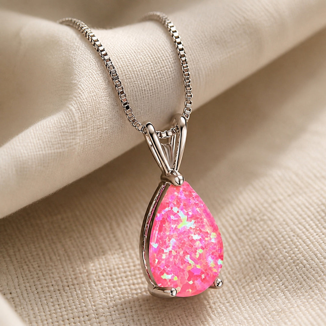 Collier Pendentif Infini en Opale