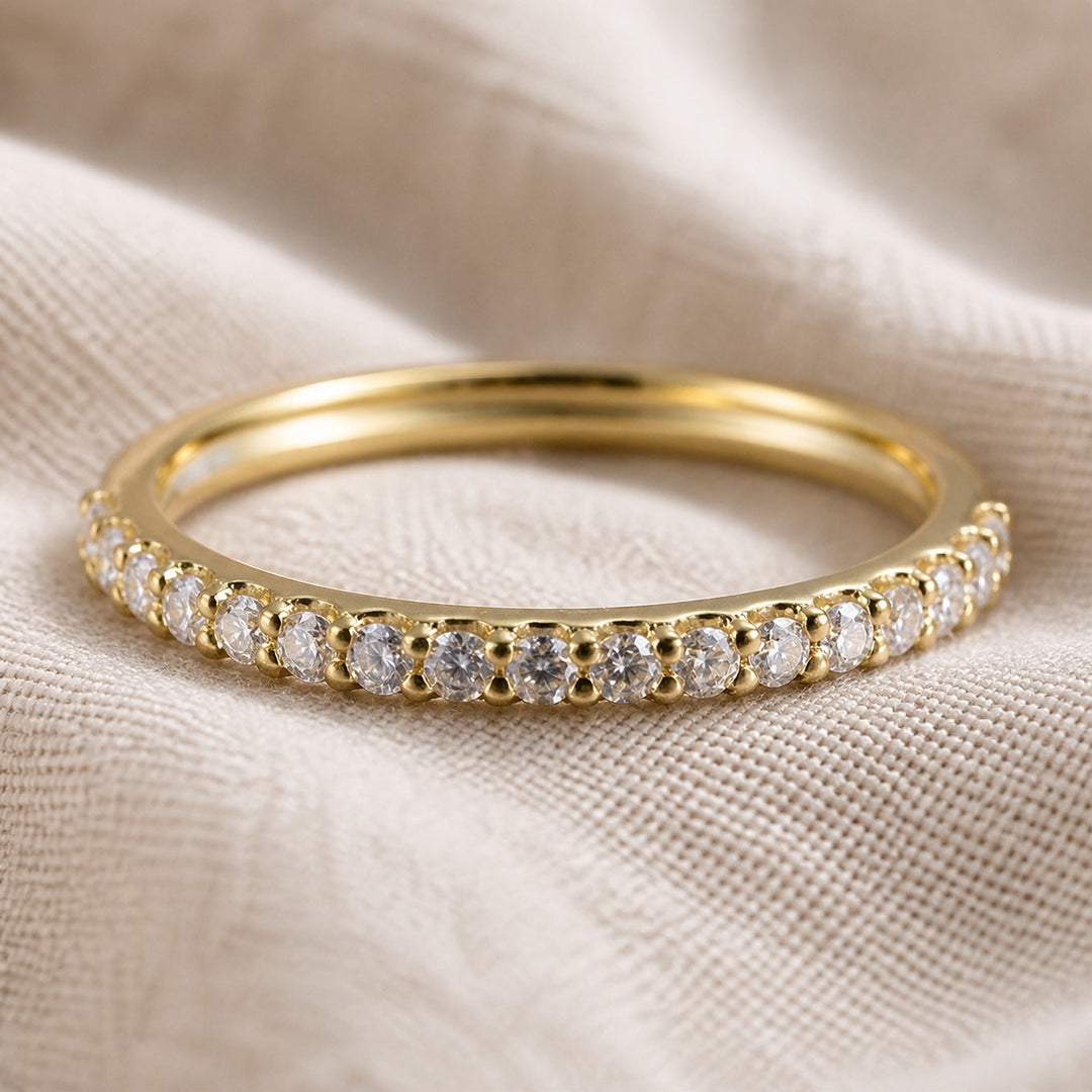 Bague Élégante en Cristal Fin à Empiler