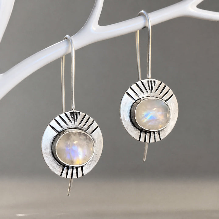 Gouttes de Lune en Argent Tribal Rétro