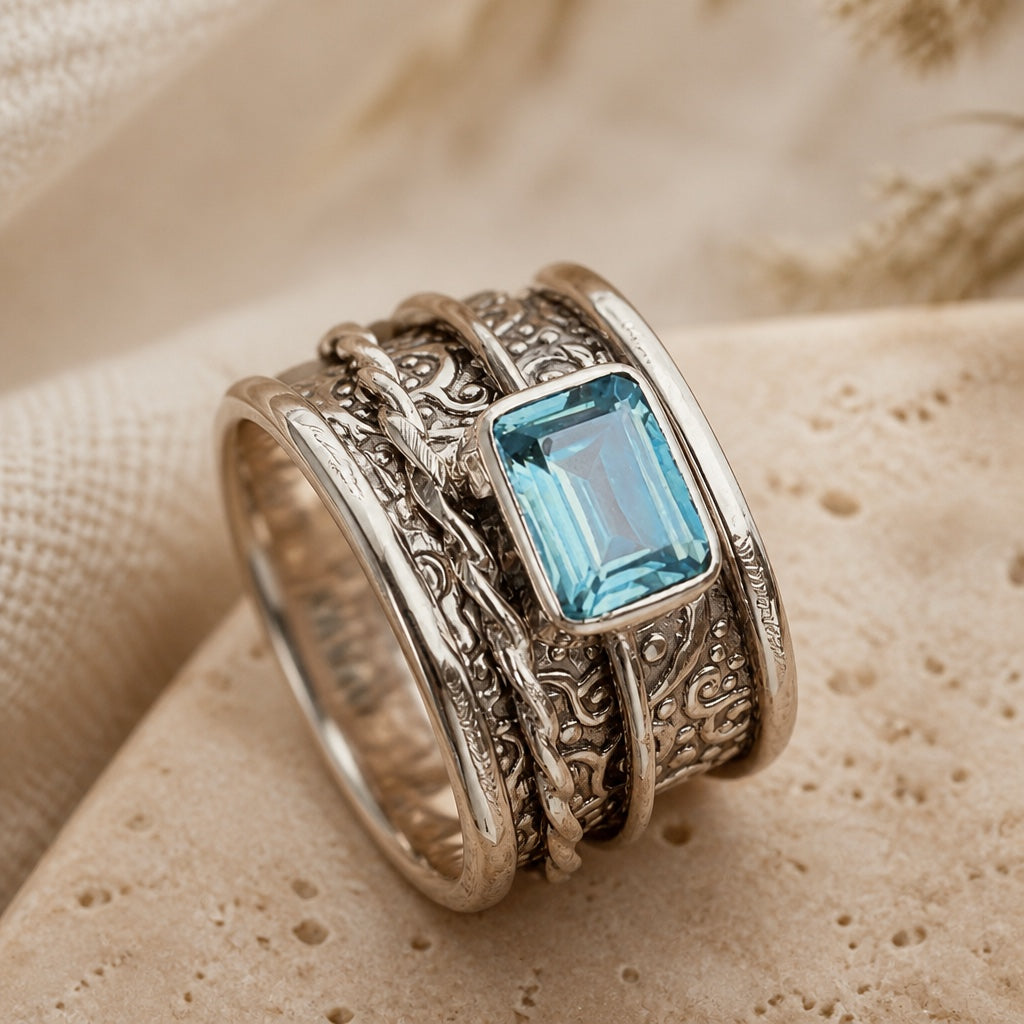 Bague Géométrique en Zirconium Exquise