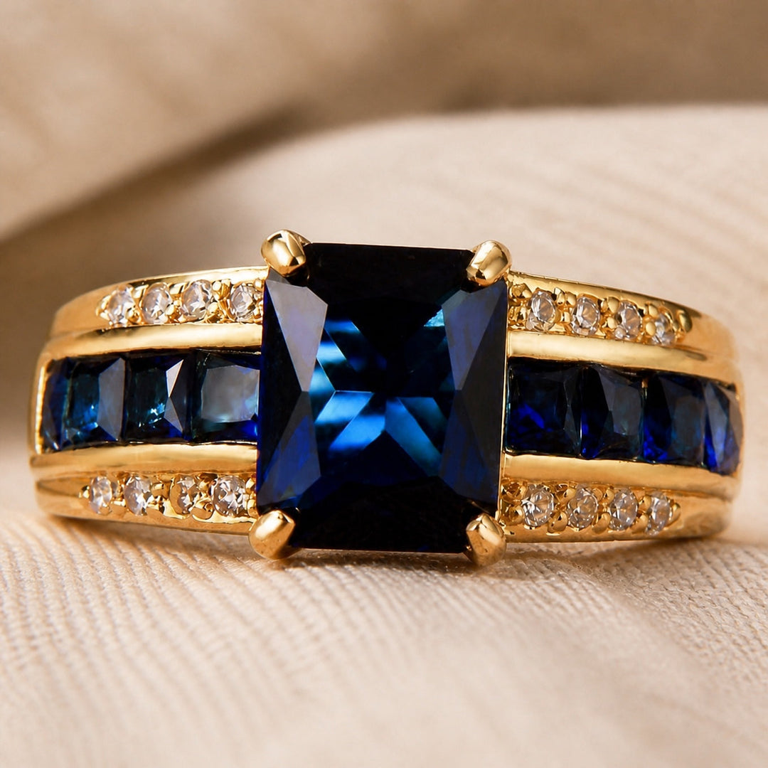 Bague en Velours Saphir Pétale