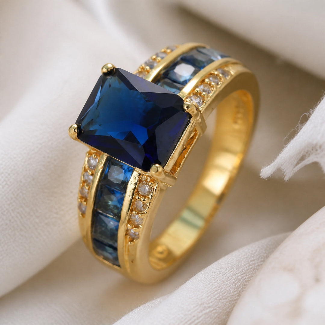 Bague en Velours Saphir Pétale