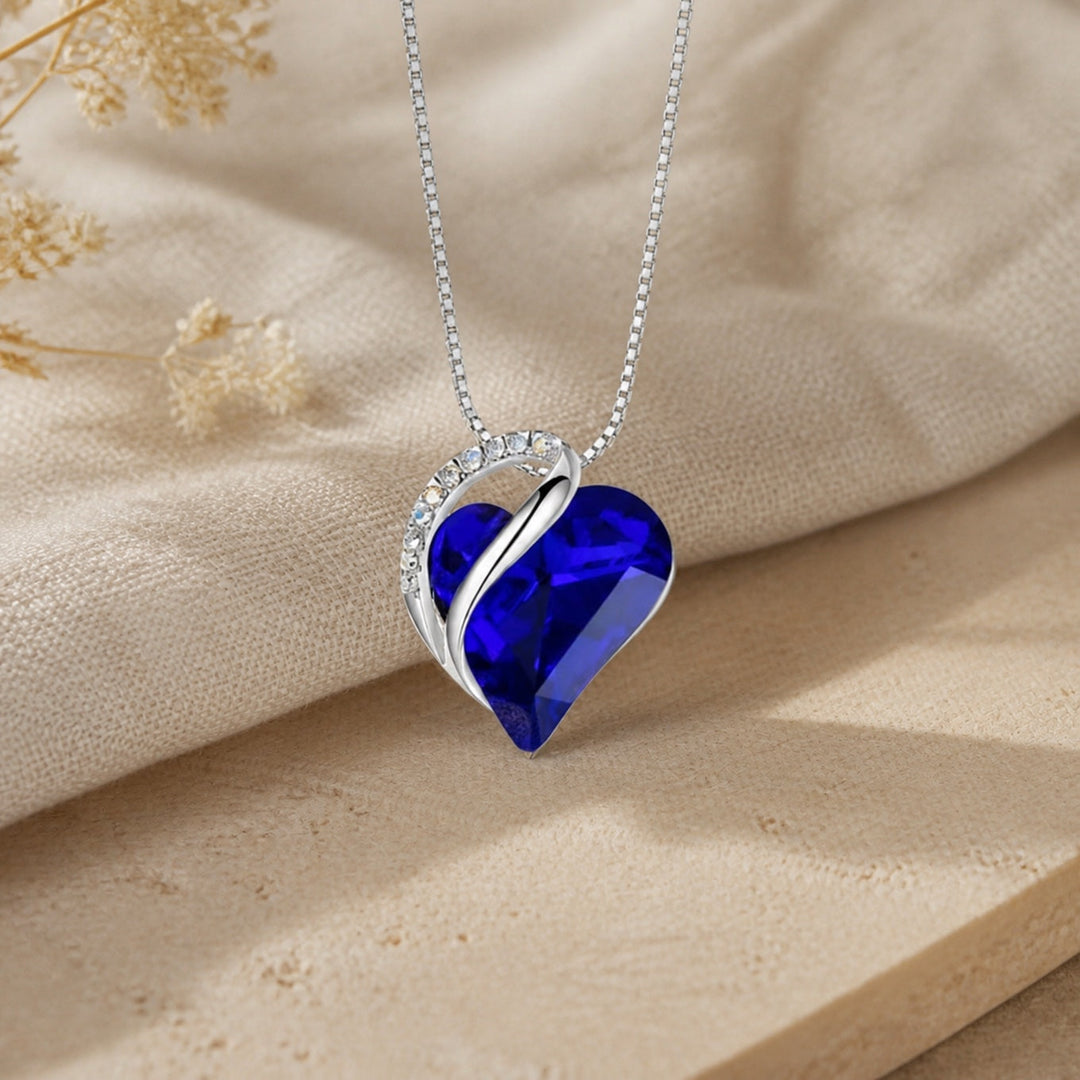 Collier Cœur Infini en Saphir