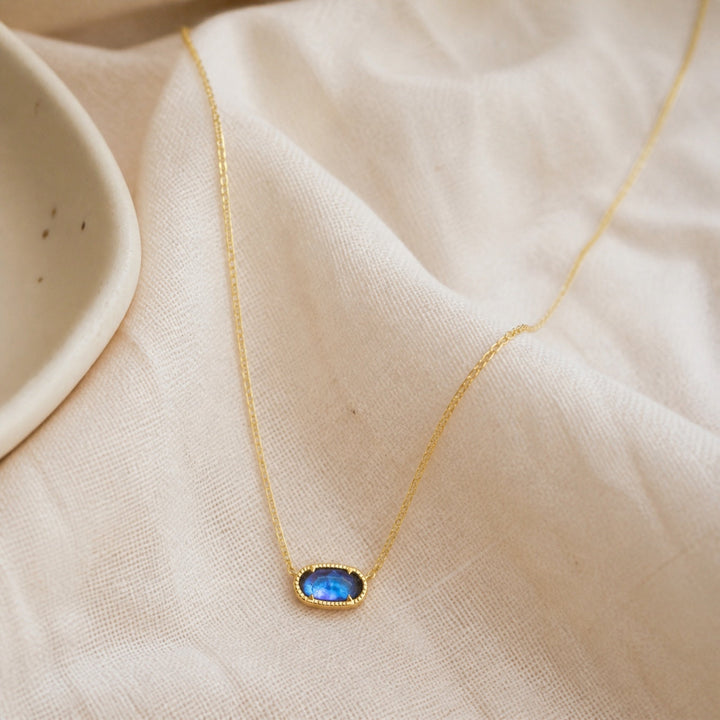 Collier Classique en Saphir Ovale