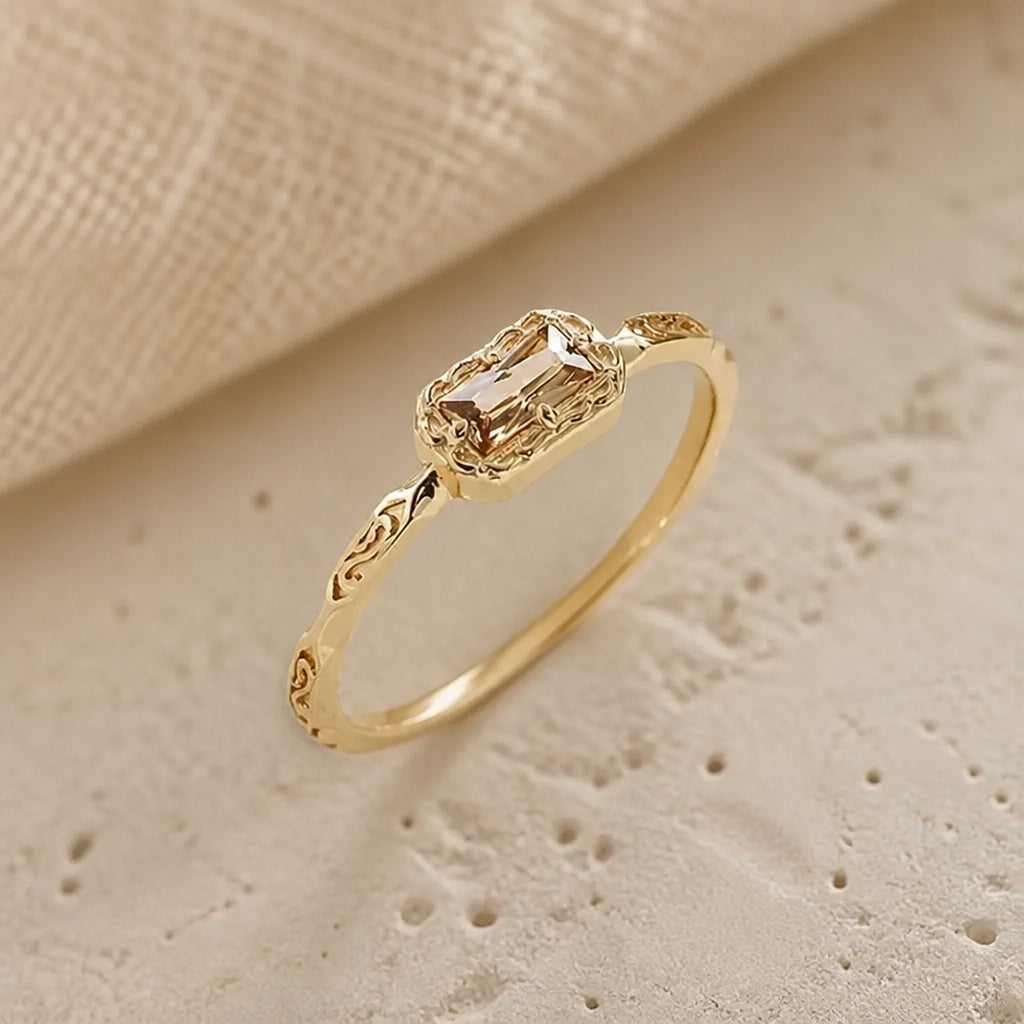Bague en agate avec zircon cubique