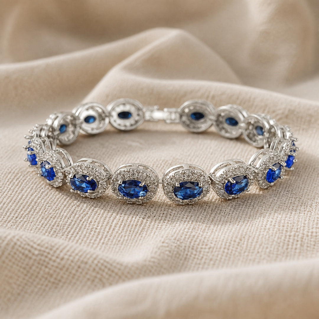 Bracelet vintage en saphir ovale Joan