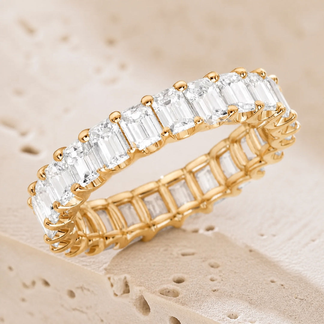 Bague en Zirconium Cristal Carré Éternelle