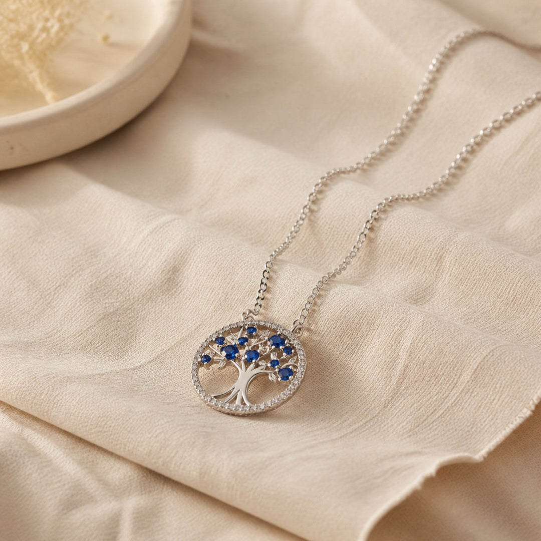 Collier en Saphir Arbre de Vie