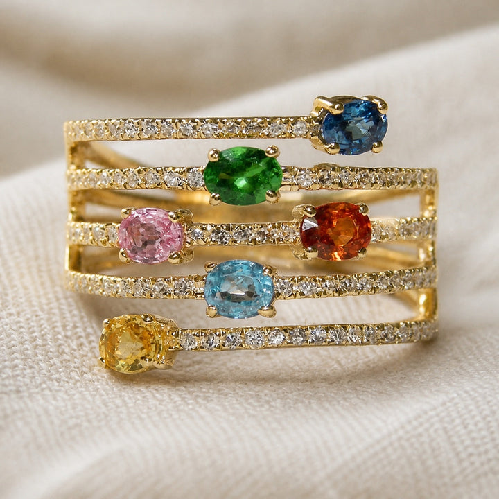 Bague Iconique Multi-Couches Colorée