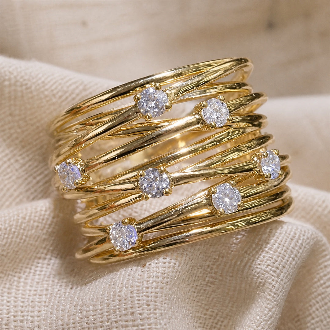 Bague Superposée en Zirconium Opulent