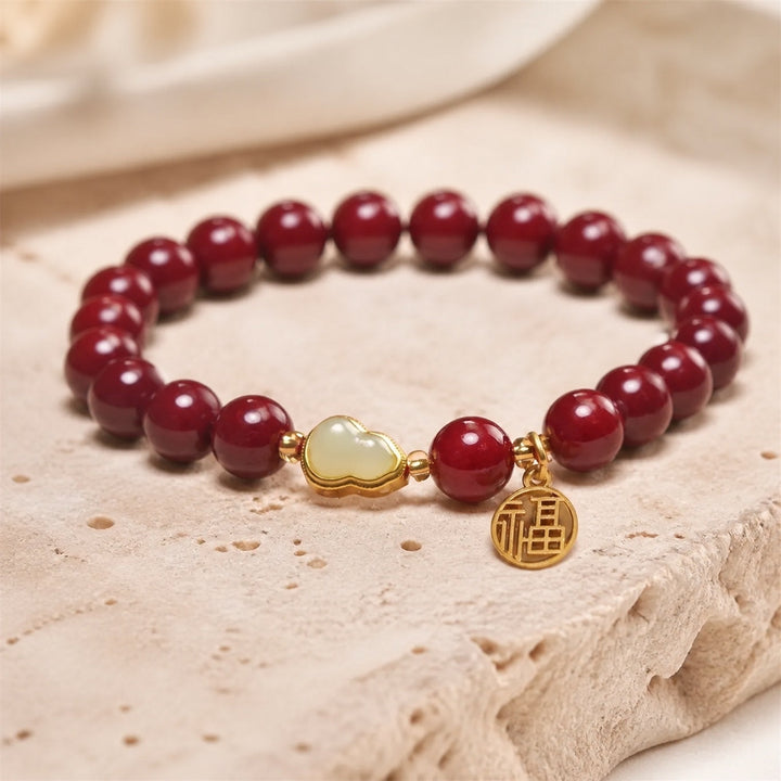 Bracelet en grappes de perles polies