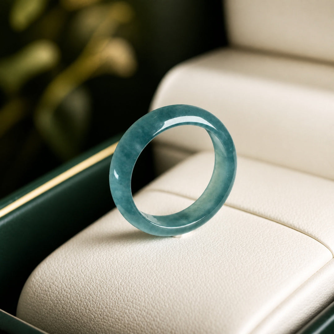 Bague en jade birman poli