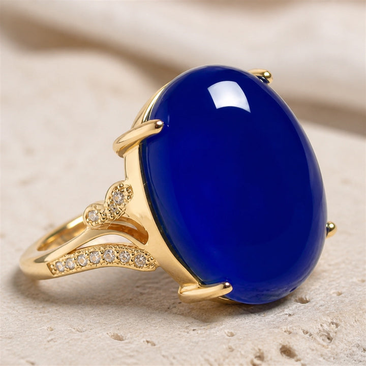 Bague en zirconium ovale jade