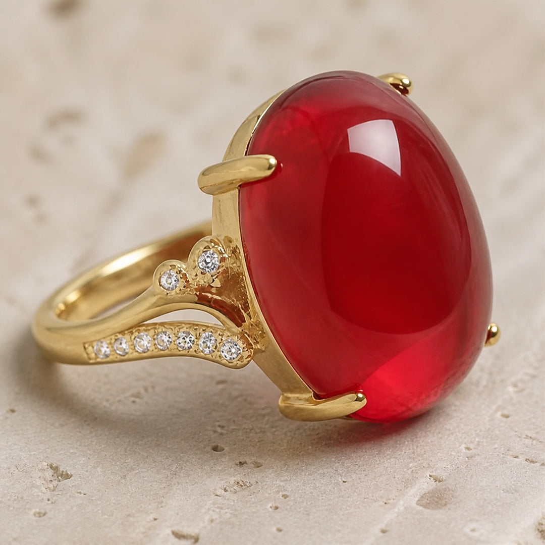 Bague en zirconium ovale jade