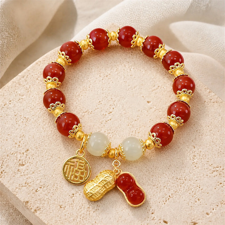 Bracelet en or avec des perles de jade