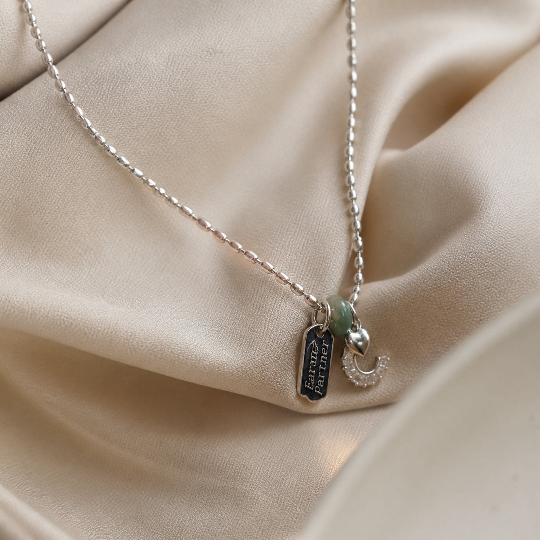 Collier en argent zirconé en forme de cœur