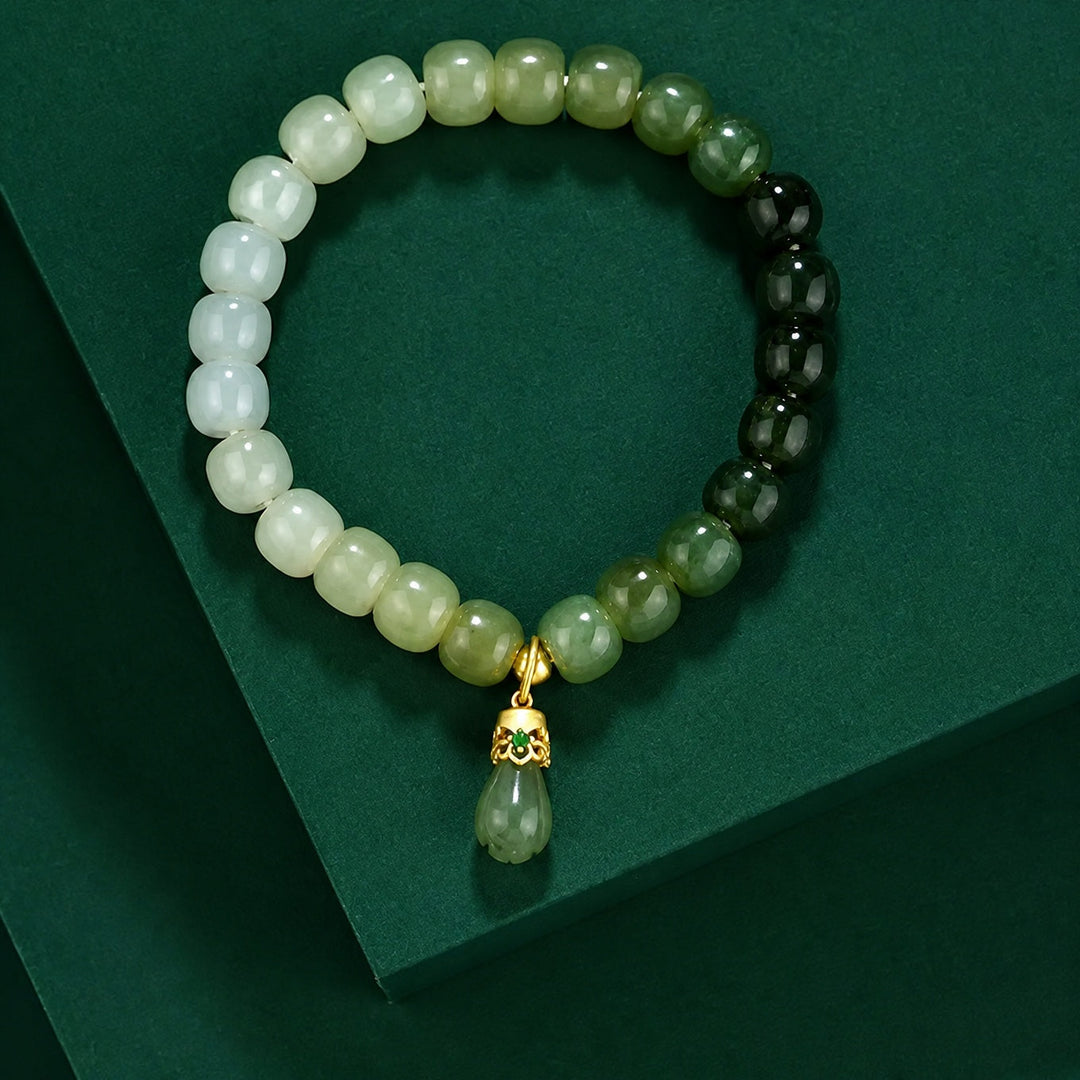 Bracelet en perles de jade tourmaline exquises