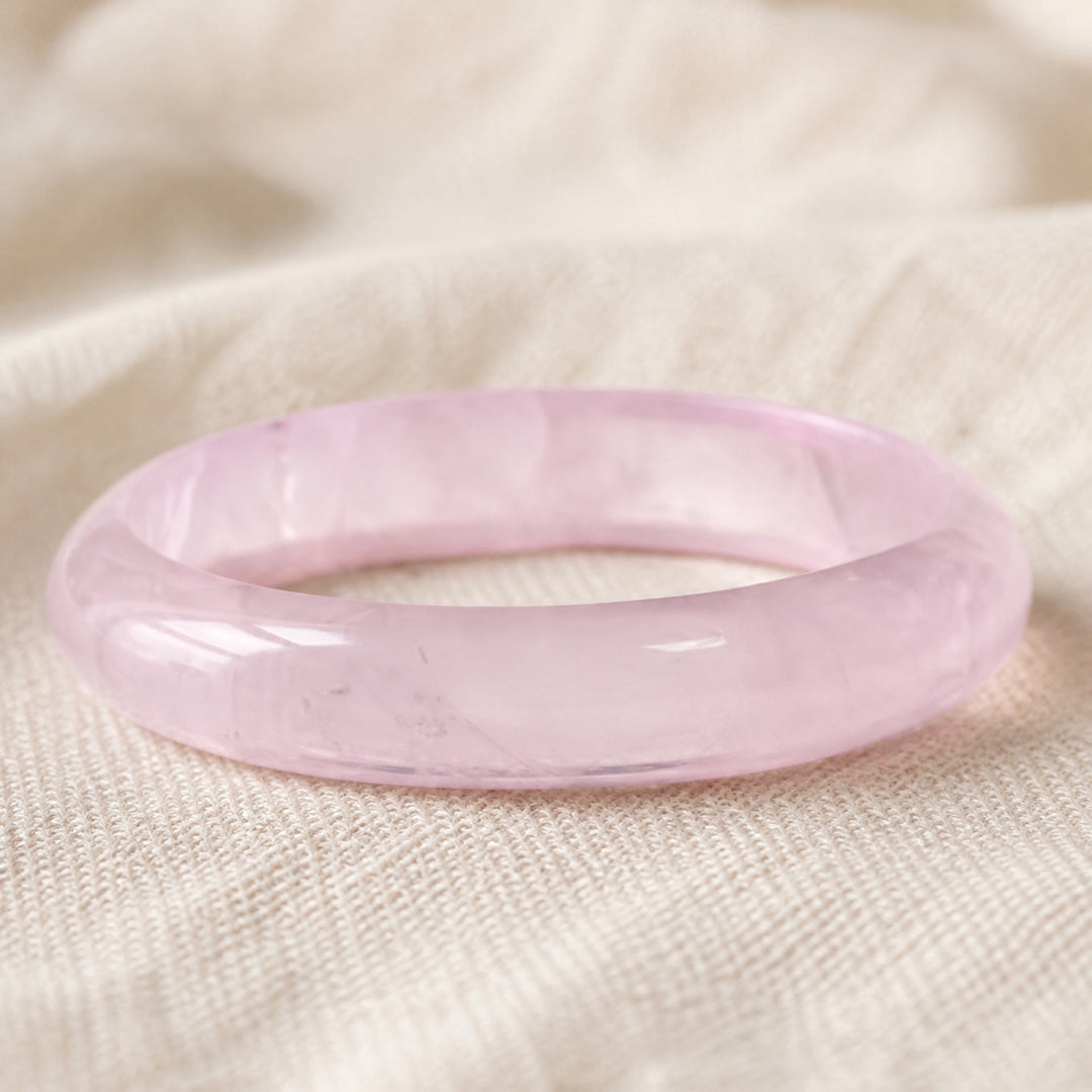 Bracelet en jade rose poli