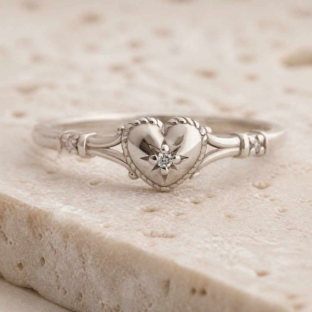 Bague Cœur Boho Éclatante
