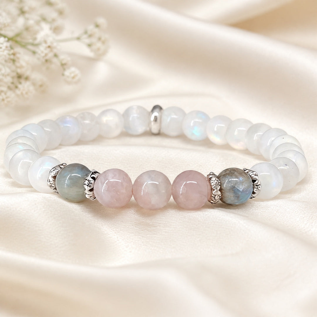 Bracelet en jade rose de lune