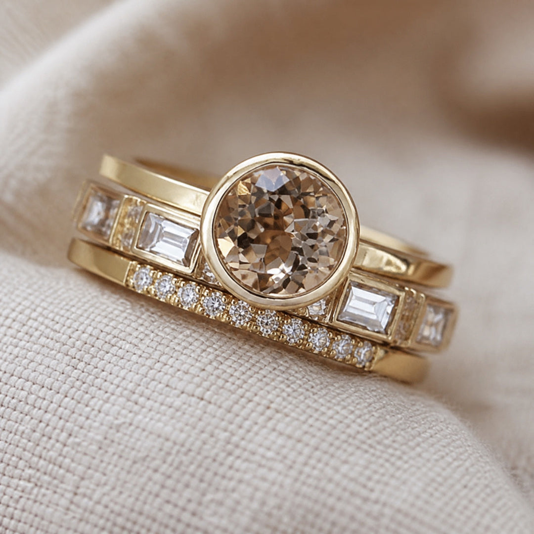 Bague Vintage en Zircon Cubique Doré