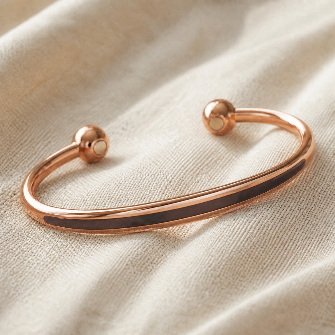 Bracelet en cuivre avec jade verdoyant