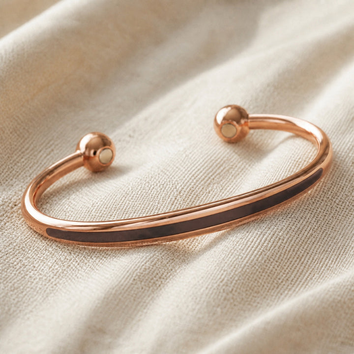 Bracelet en cuivre avec jade verdoyant