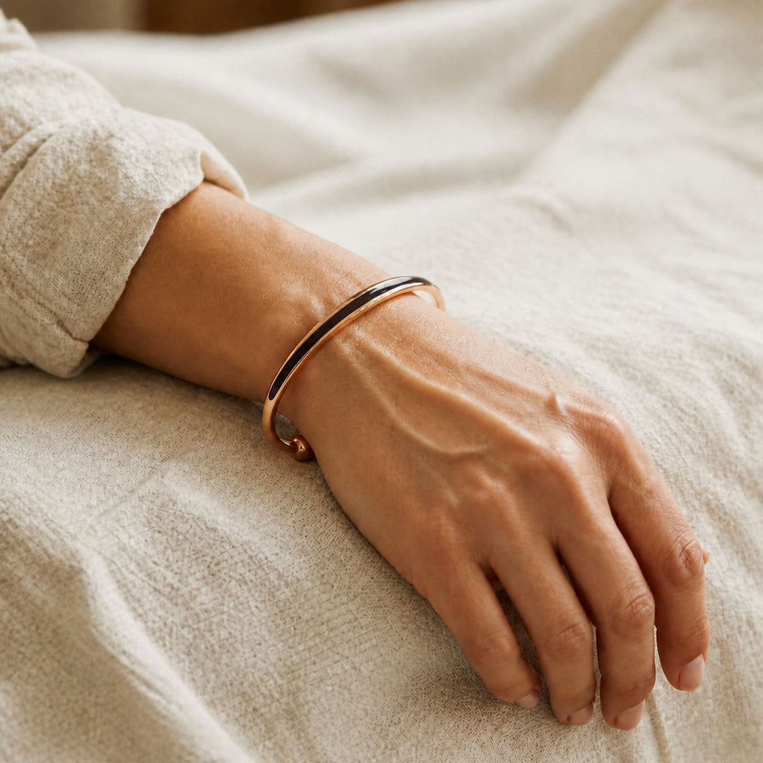 Bracelet en cuivre avec jade verdoyant