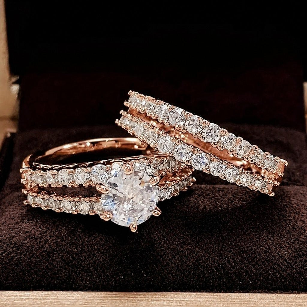 Ensemble de Bagues Empilables en Zirconium de Luxe