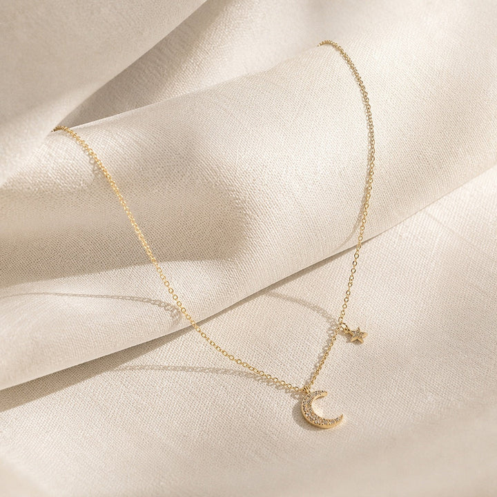Collier Élégant Lune Étoile