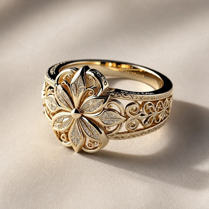Bague Déclaration Or Fleurissante