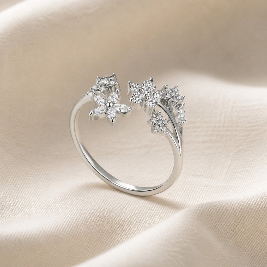 Bague Ouverte en Zirconium de Luxe