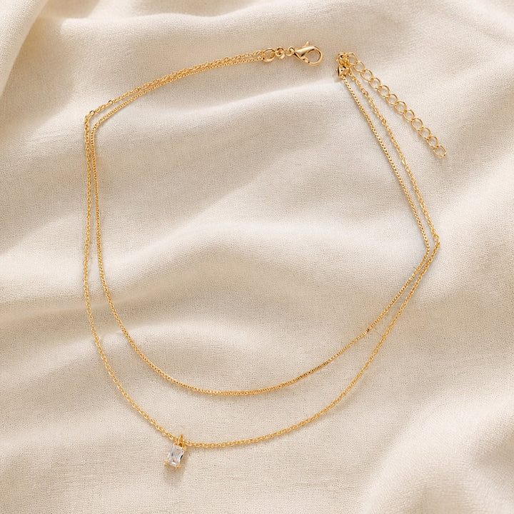 Collier à Double Couche en Zircon