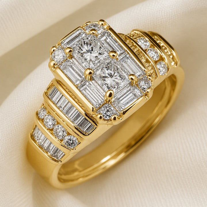 Bague en Zirconie Synthétique de Forme Carrée