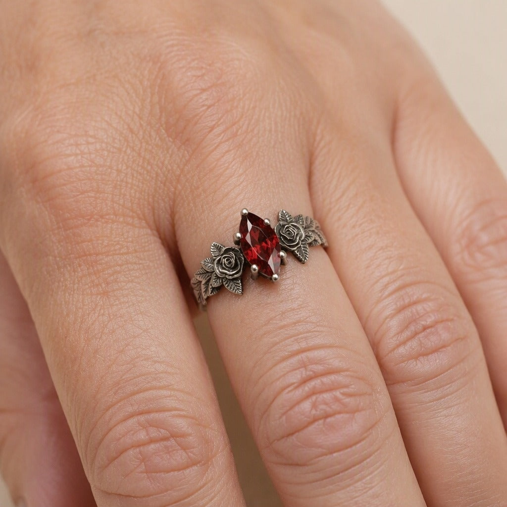 Bague Vintage en Grenat Rose
