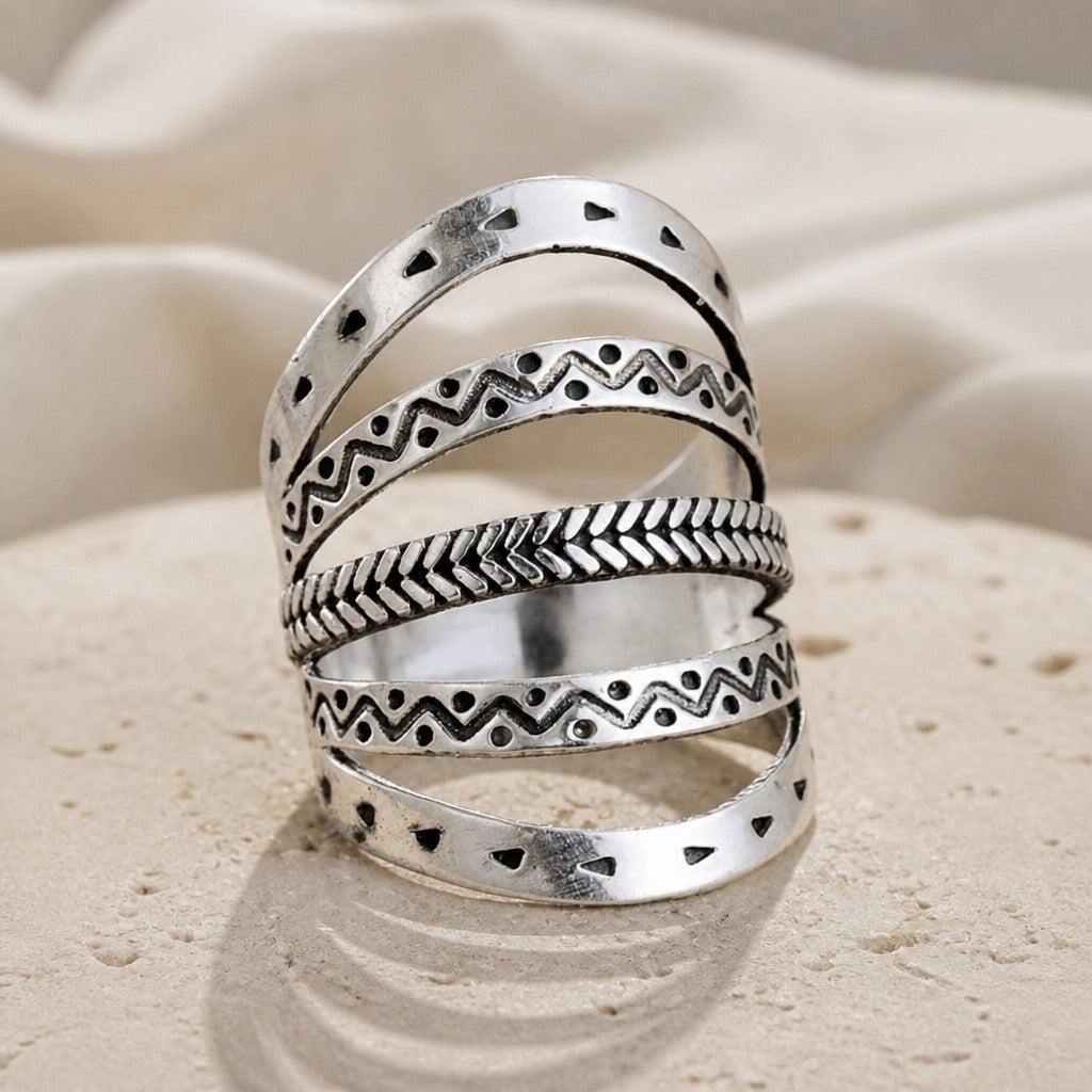 Bague Vintage à Anneaux Superposés