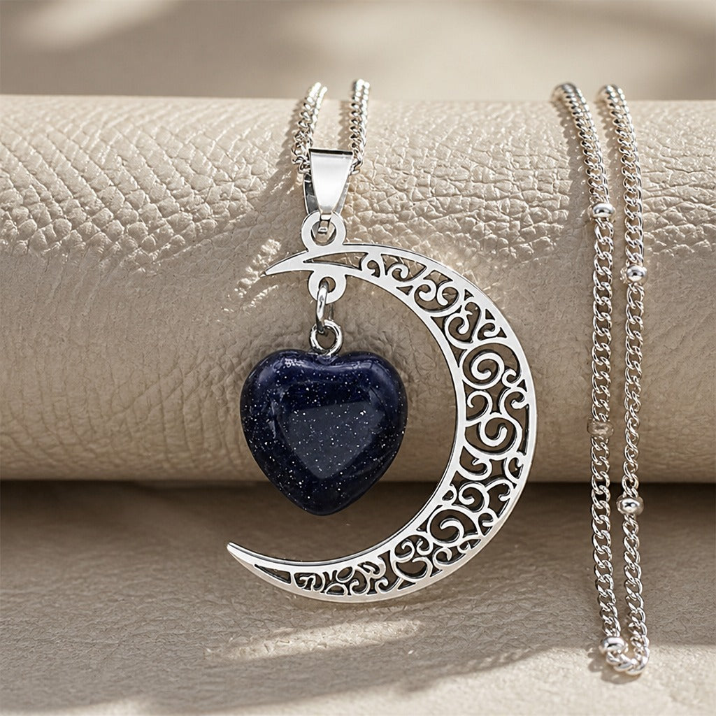 Collier Cœur de Lune de Minuit